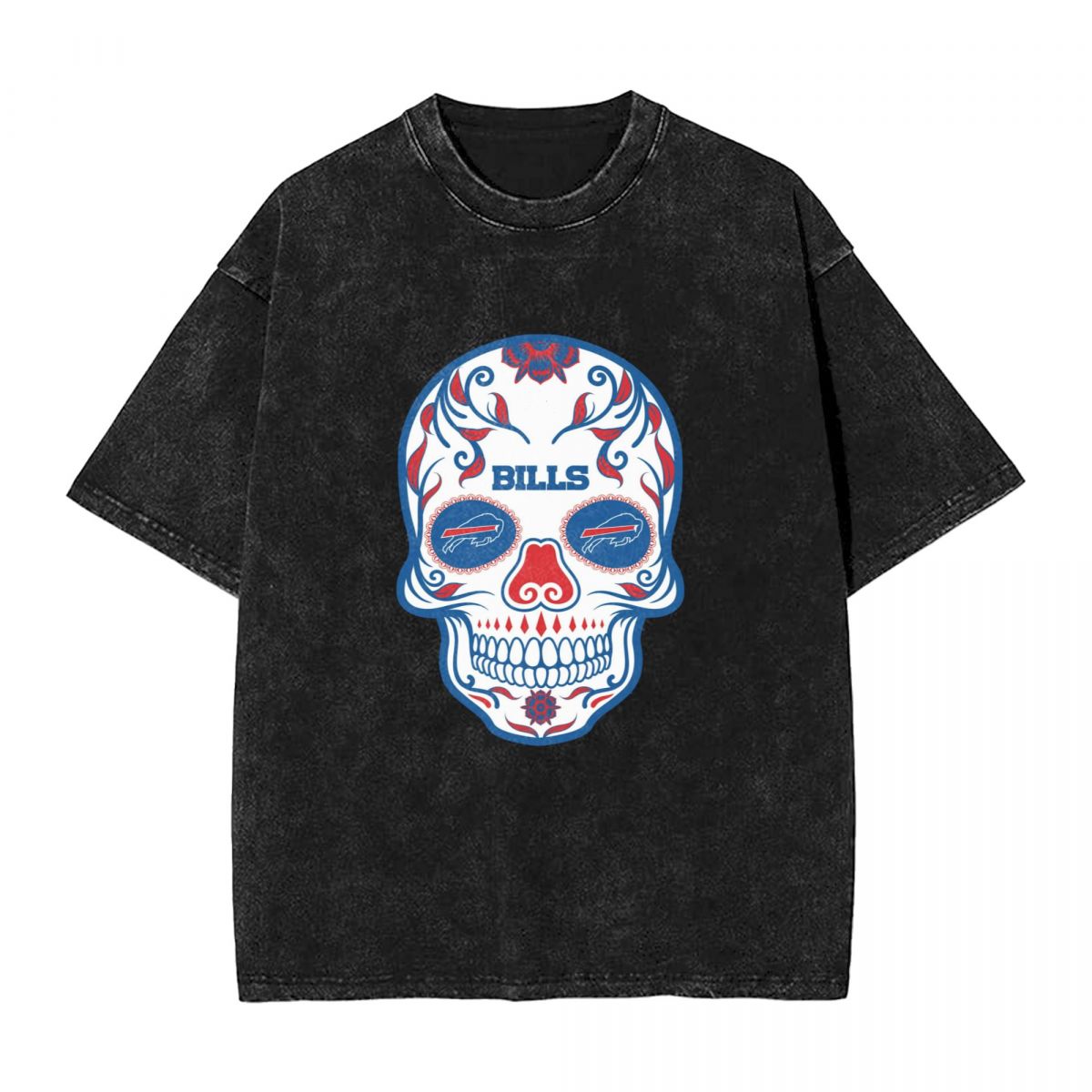 Buffalo Bills Skull Men's Oversized Streetwear Tee Shirts