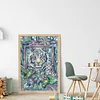 >SALE<Full Embroidery Cotton Thread14CT Print Tiger Mother and Son Cross Stitch36x50cm
