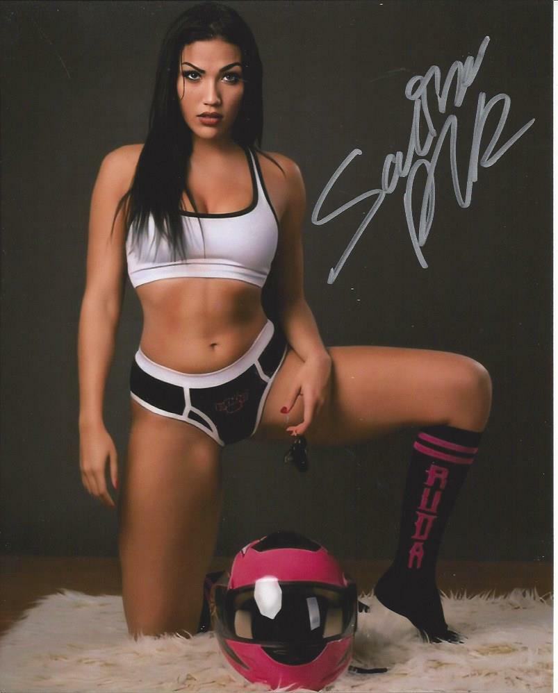 Salina de la Renta autographed 8x10 Sexy Pink MLW AEW WWE TNA #27