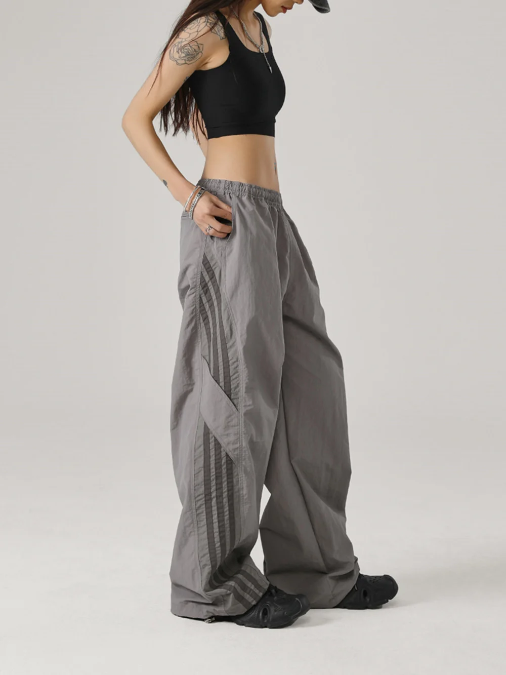 Zingj Zingj Quick Drying Paratrooper Casual Pants Men And Women In Thin Summer Loose Wide Leg Pants Logo Sports Charge Pants