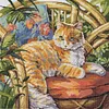 Wicker Cat Full 14CT 2 Strands DIY Stamped Cross Stitch Kits for Beginners Adults Home Wall Decor Cross Stitch Art and Crafts Kits 40x40cm tapestrymarket