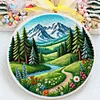 Path By River-DIY Embroidery Kit with Pattern Cotton Threads Needles Hoop 30*30cm/11.81*11.81in