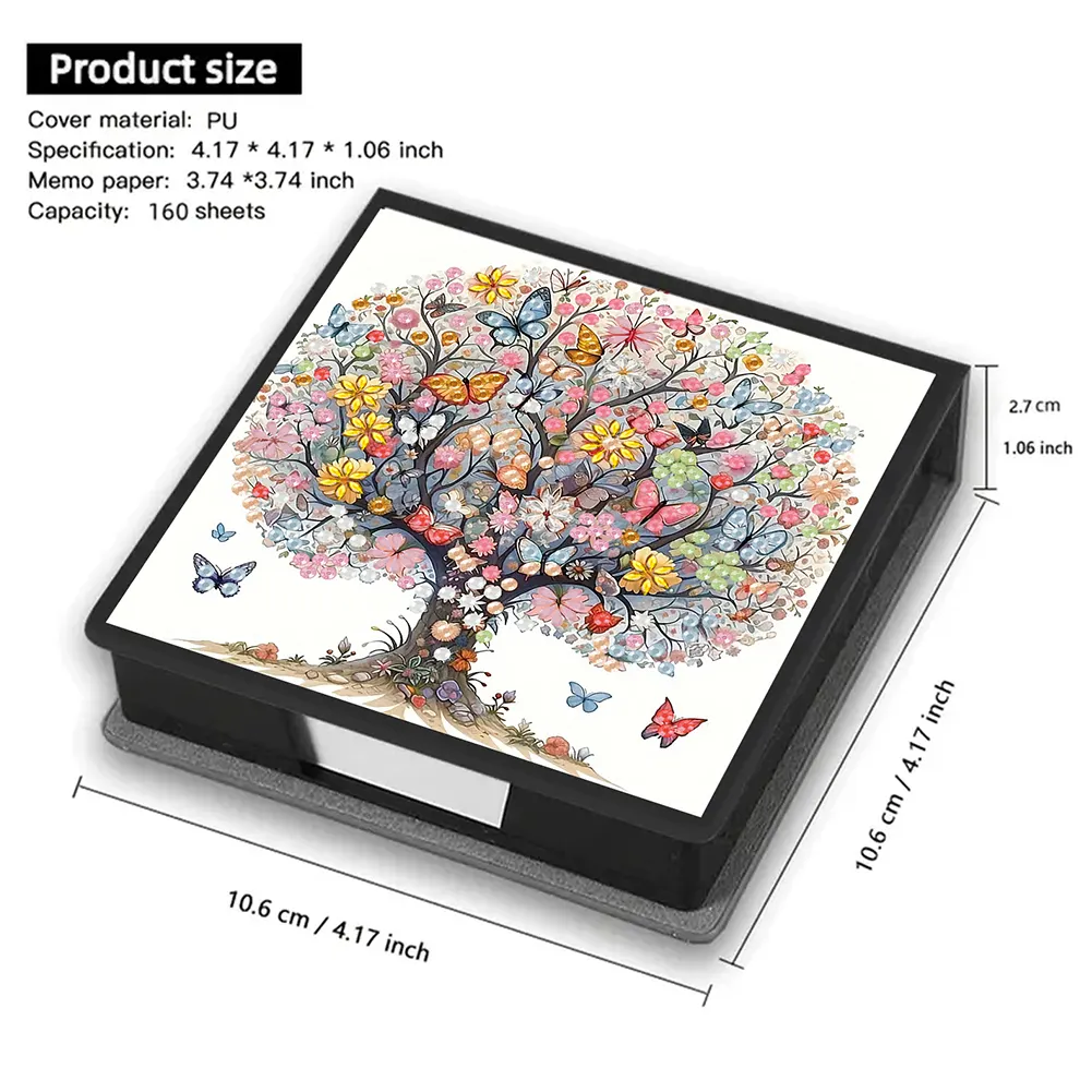 Butterfly Tree PU Diamond Painting Note Box Contains 160 Sheets of Paper