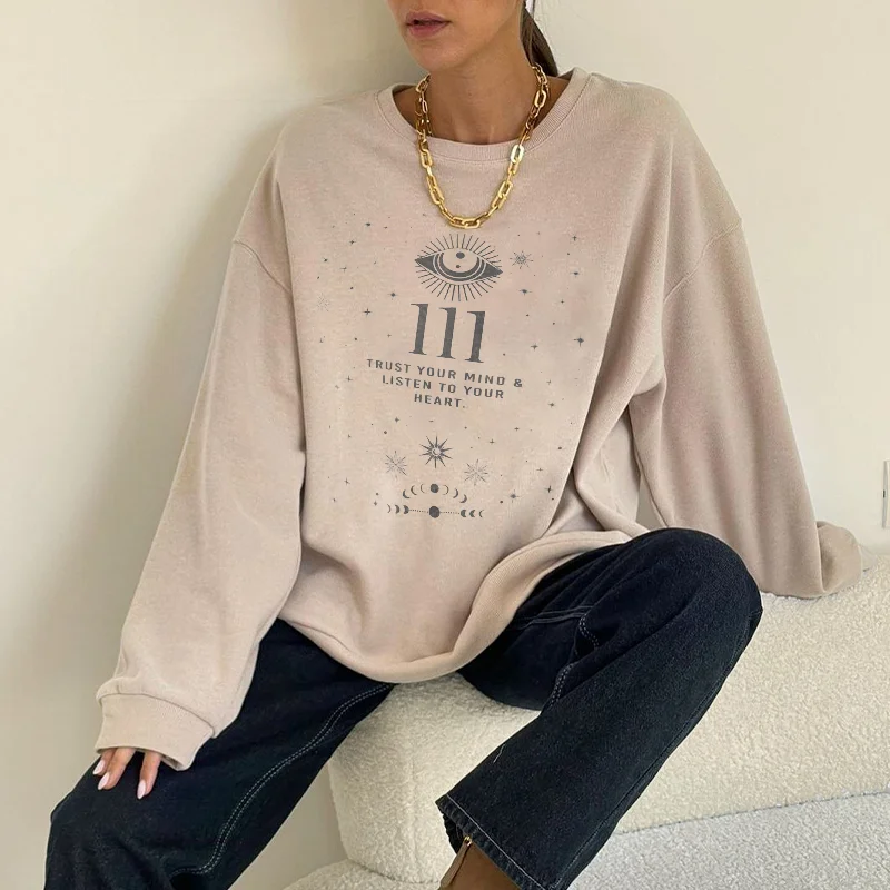   Angel Number 111 Print Women's Pullover Sweatshirt - Neojana