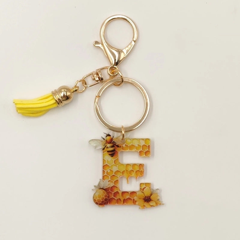 Classic Style Commute Letter Bee Arylic Unisex Bag Pendant Keychain