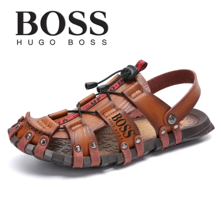 BOSS® 2024 férfi, kézzel varrott bőrszandál