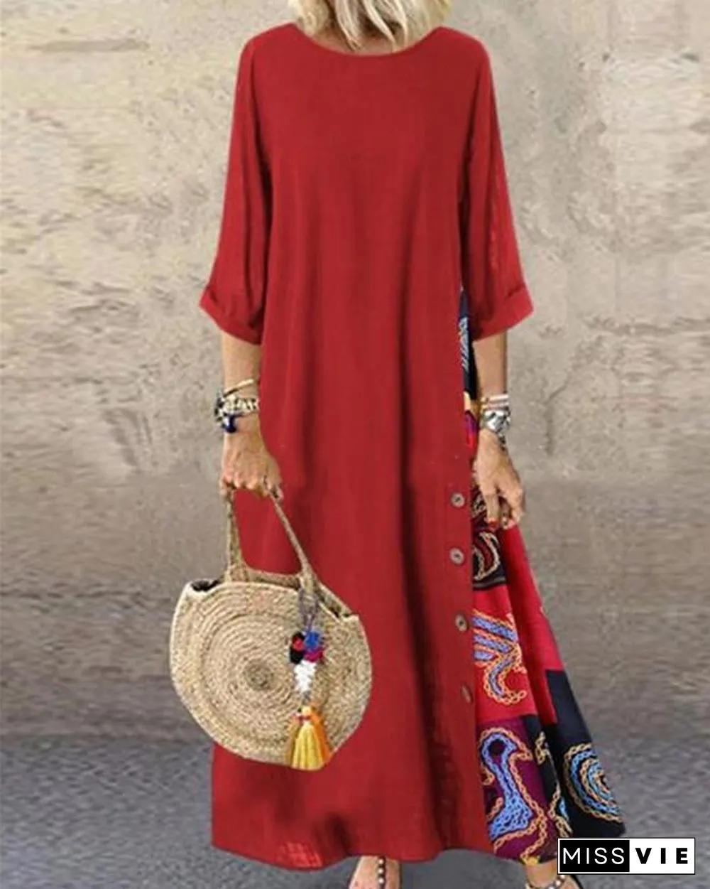 Women's Swing Dress Print Maxi Long Dress