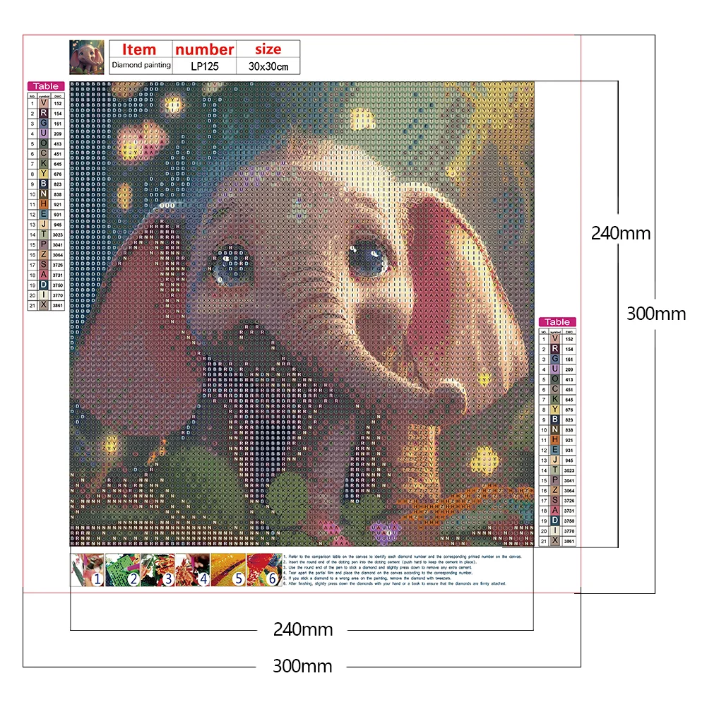 Diamond Painting - Full Round Drill - Elephant(Canvas|30*30cm)