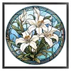 (Small Size)Lily - 18CT Stamped Cross Stitch - 25*25cm - Flower