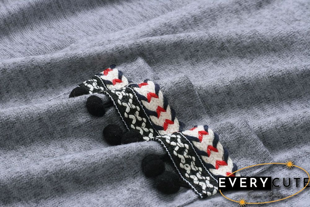 Front Open Long Sleeves Pocketed Cardigan Sweater