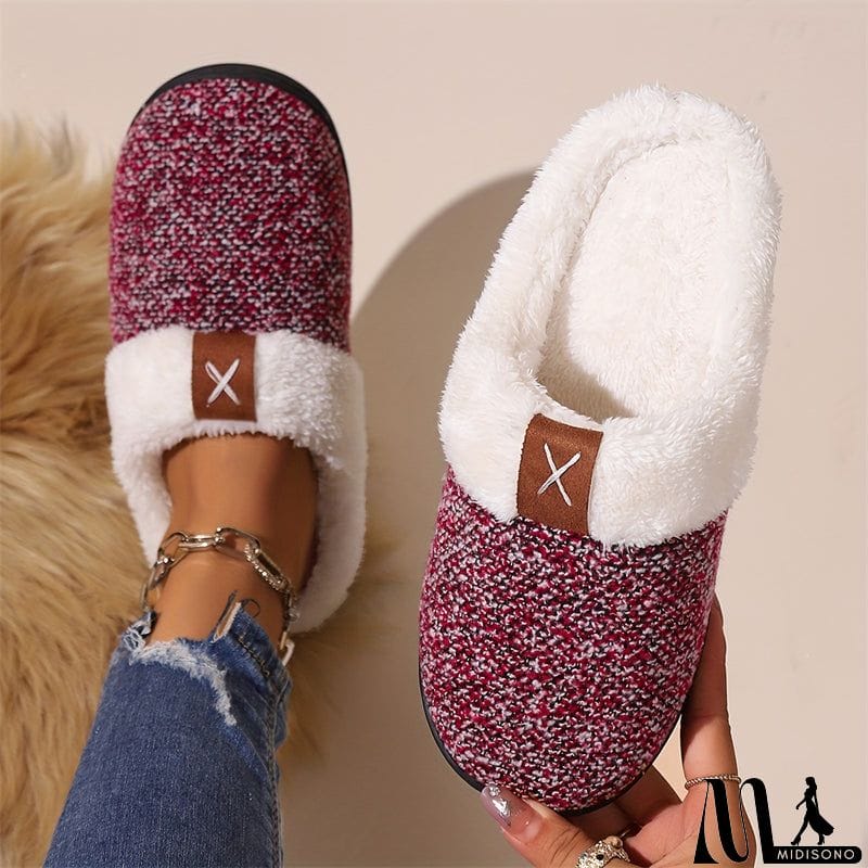MidiSono - Comfortable Fleece Lined Home Slippers for Women Men