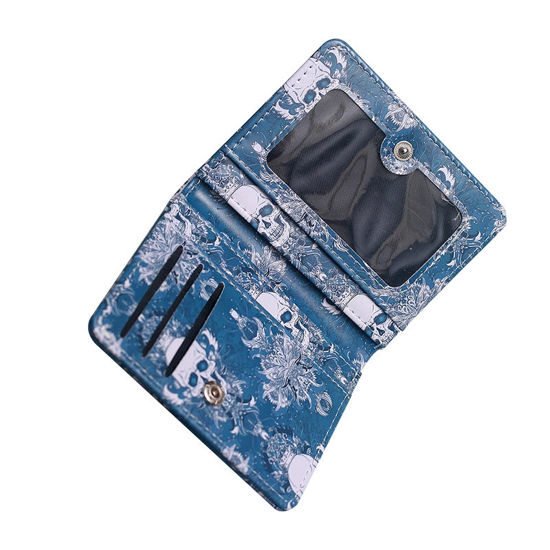 Unisex Skull PVC Hidden Buckle Small Wallets