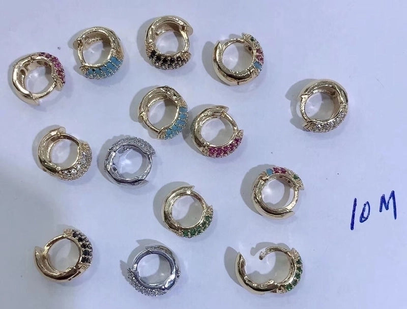 Fashion Geometric Plating Copper Zircon Copper Earrings