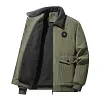 Men's Corduroy Fleece Lined Trucker Jacket Warm Sherpa Lapel Collar Full-Zip Cargo Outerwear Coat by Inlyline