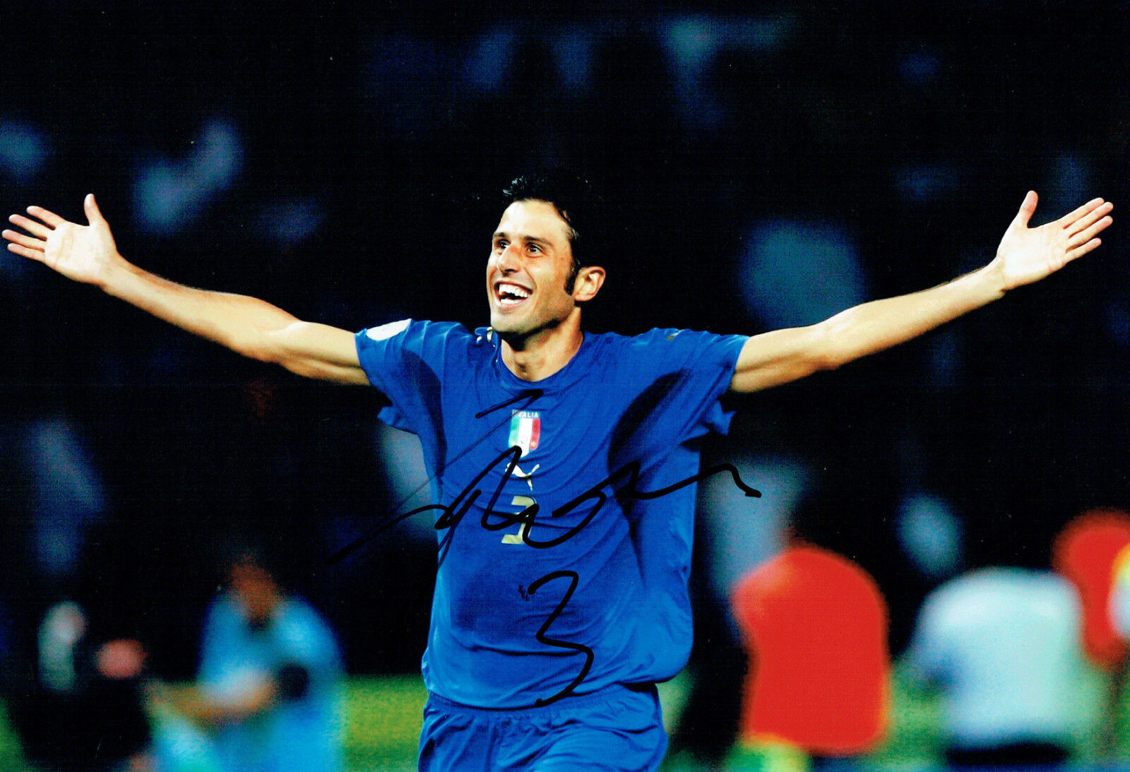 Fabio GROSSO Signed ITALY Football 12x8 Photo Poster painting AFTAL COA Autograph RARE