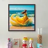 Beach Dress Girl-11CT Stamped Cross Stitch 45*45cm/17.72*17.72in