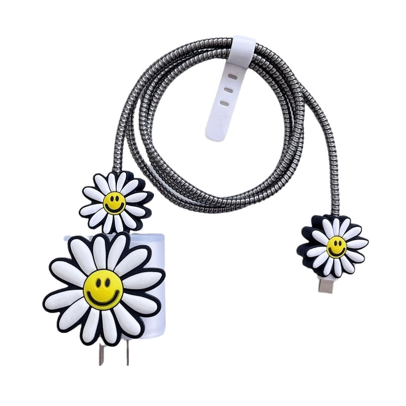 Sunflower Iphone 20w Charger Data Cable Anti-break Protective Cover