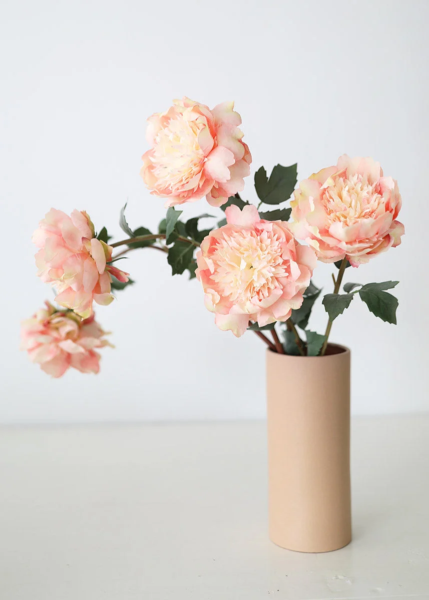 Artificial Peony Flower in Yellow Pink - 30.5"