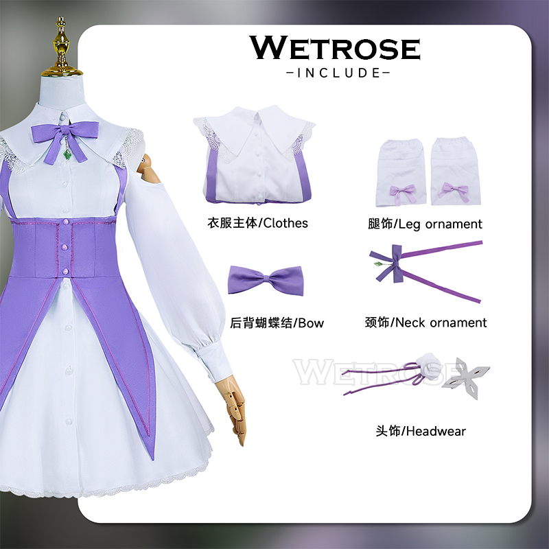 [Wetrose] Emilia Dating Dress Re: 0 Season 3 Cosplay Costume kara Hajimeru Isekai Seikatsu Zero Wig Full Set