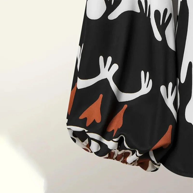 Brownm Brownm Spot 2024 Women's Fashion Print Long Sleeve Shirt Casual Pants Two Suits