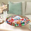 (US Local)Diamond Painting Wooden Serving Tray Decorative Diamond Painting Dining Plate(F)