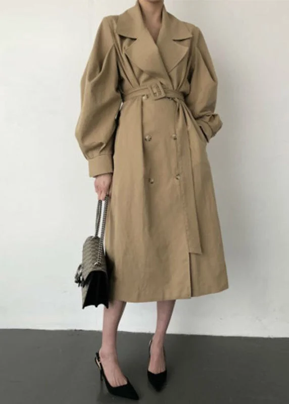 5.12French Khaki Oversized Double Breast Cotton Trench Coats Spring