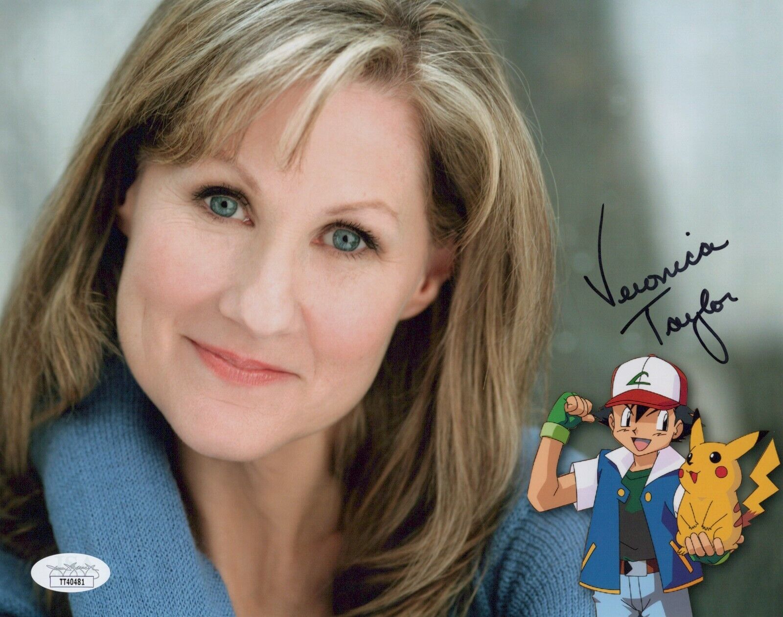 VERONICA TAYLOR Signed 8x10 POKEMON ASH Photo Poster painting Authentic Autograph JSA COA Cert