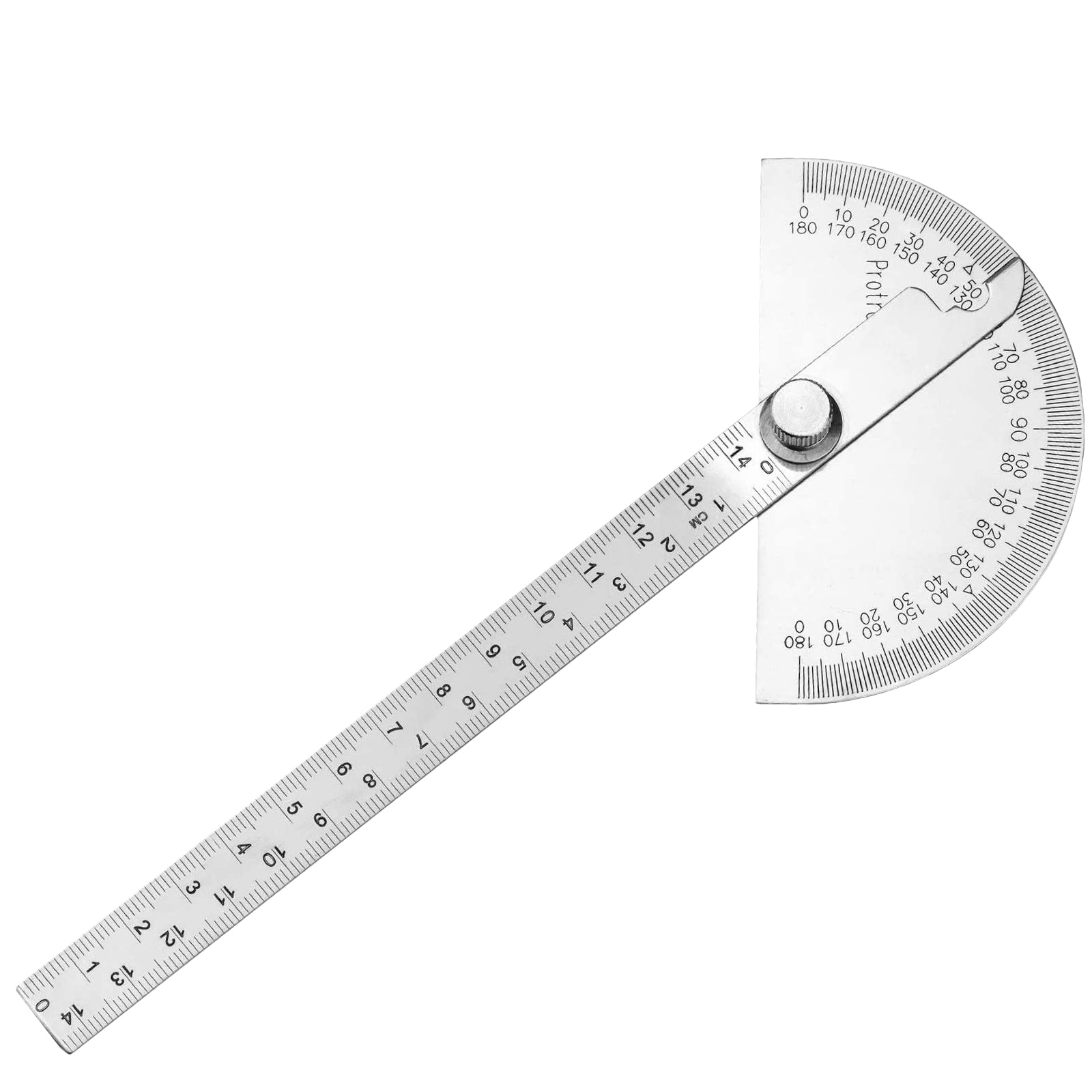 

Stainless Steel Protractor 0-180 Degrees 14.5cm Angle Ruler Goniometer, 501 Original