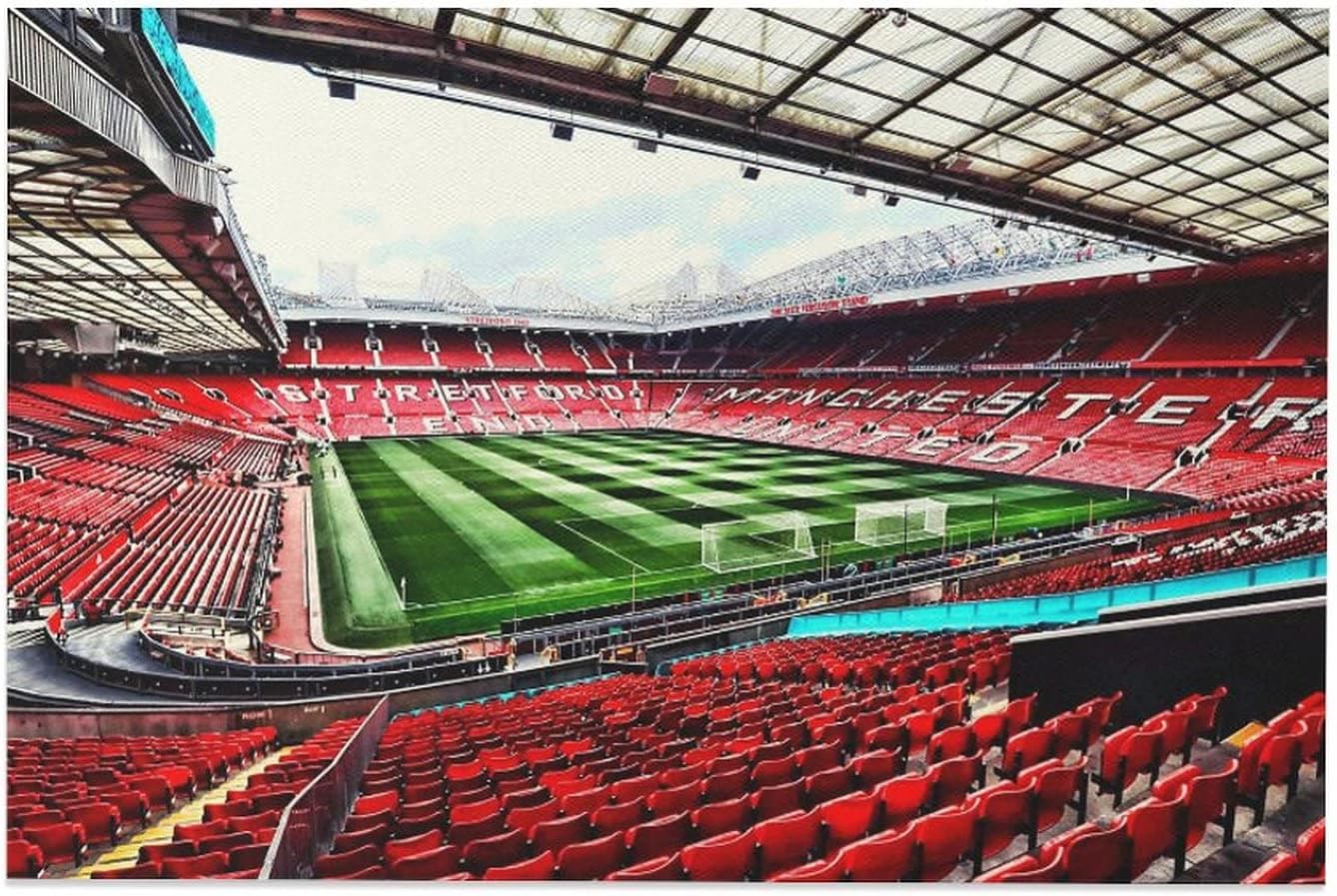 Manchester United Old Trafford Stadium Canvas Poster Bedroom Decor Sports Landscape Office Room Decor Gift,Canvas Poster Wall Art Decor Print Picture Paintings for Living Room Bedroom Decoration 20x30 20x30inch(50x75cm)