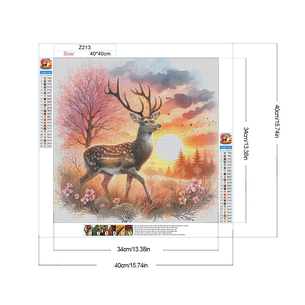 Diamond Painting - Full Round Drill - Deer(Canvas|40*40cm)
