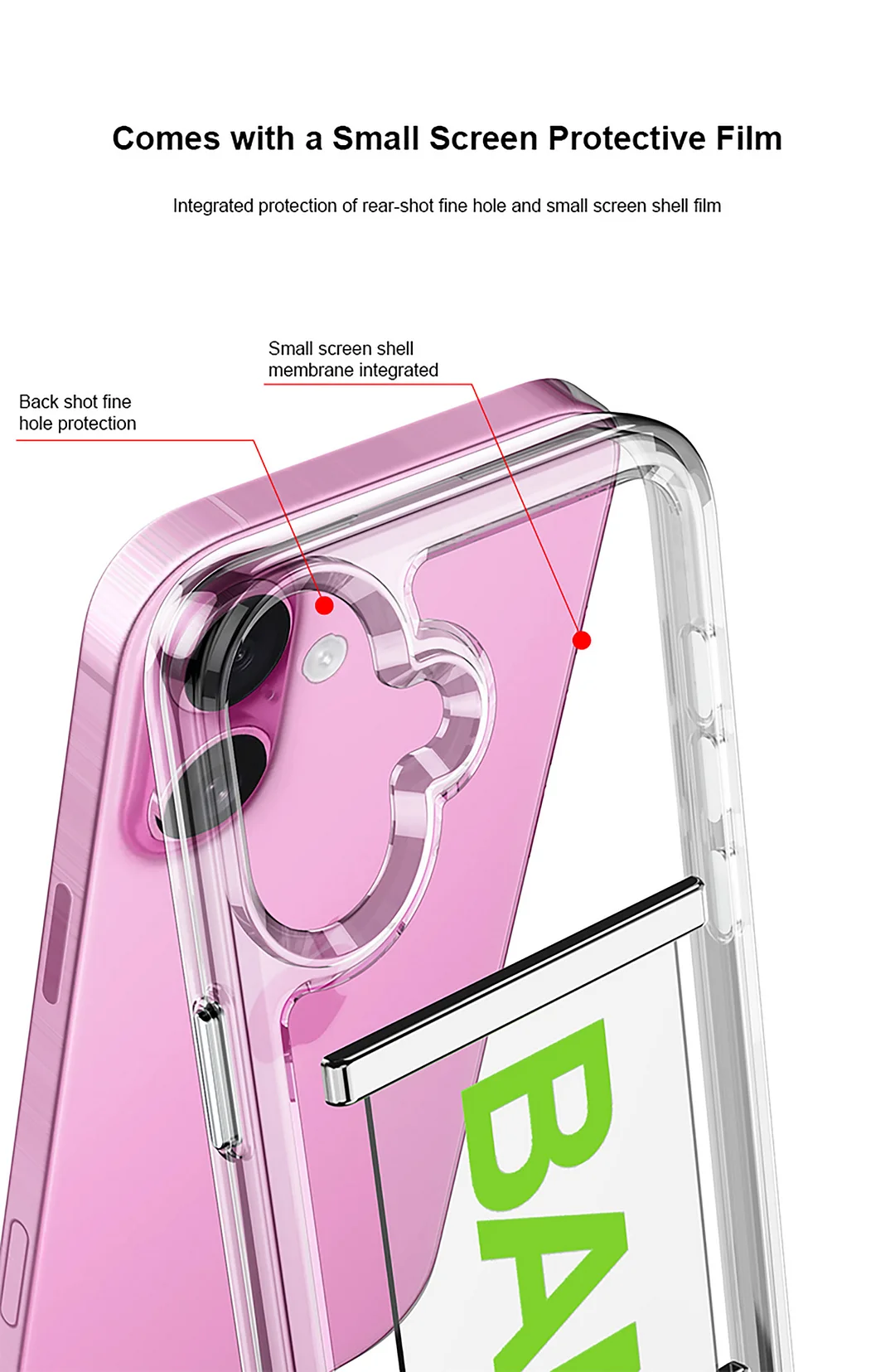 Suitable for iPhone 16 wristband bracket transparent mobile phone case