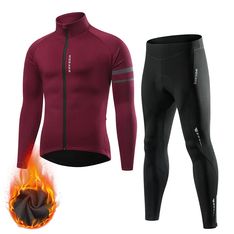 Men's Winter Cycling Fleece Jacket & Pants