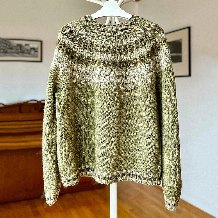 Utbros Vintage Geometric Knitted Sweater