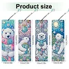(US Local)Christmas Bear A5 Size Diamond Painting Notebook Set with 4Pcs Bookmark Gift