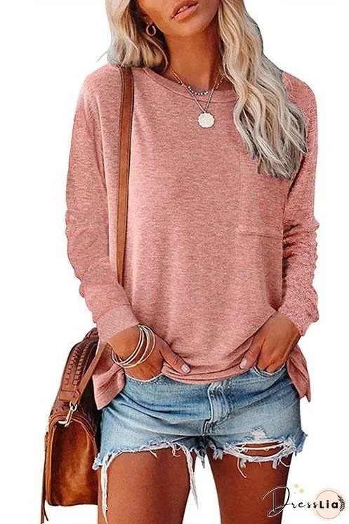 Meridress Long Sleeve Side Split Pocket T Shirt