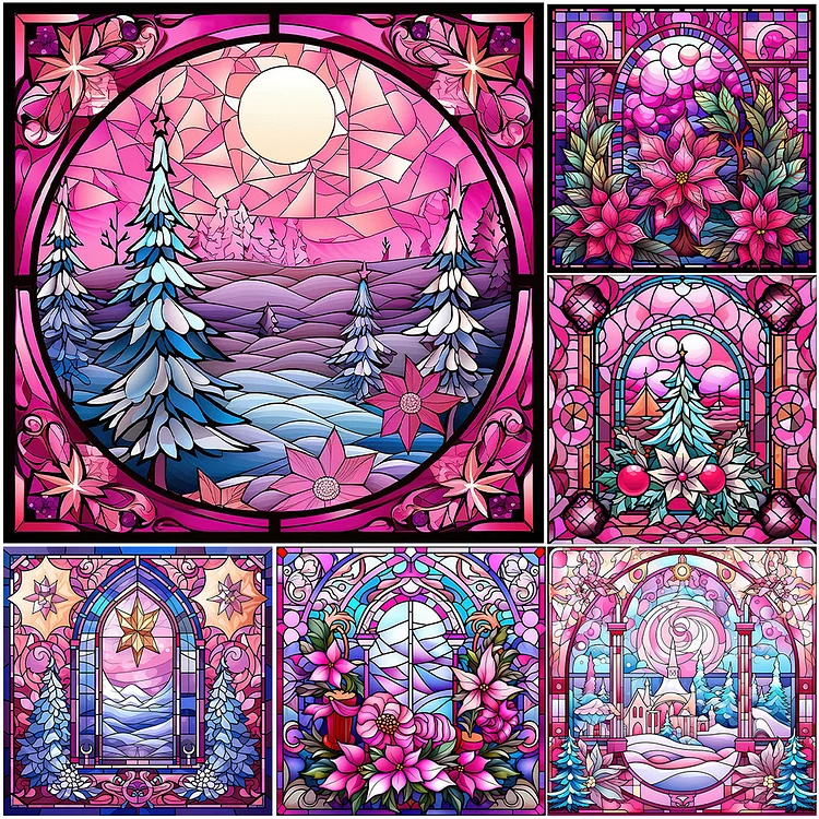 Stained Glass Landscape - Full Round - Diamond Painting (40*30cm)