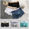 Men's Underwear Boxer Briefs Cotton Business Trunks Short Leg Stretch Panties Soft Underpants