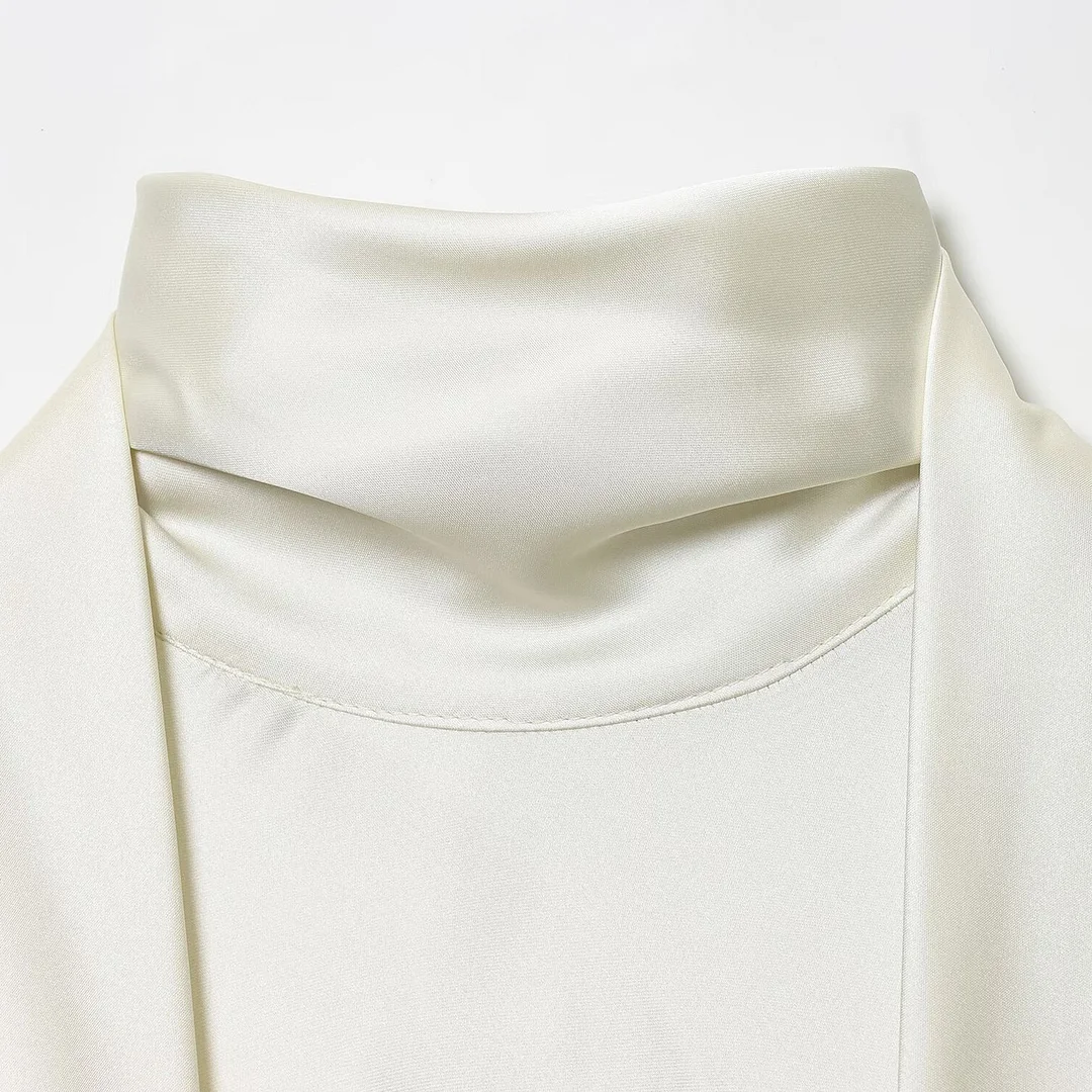 Nigikala Nigikala New Fashion Temperament Women's Silk And Fern Texture Scarf Dress 4661215