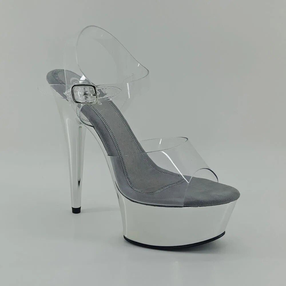 TAAFO 15CM/6Inch Women's Platform Sandals Party High Heels Shoes Pole Dancing Shoes