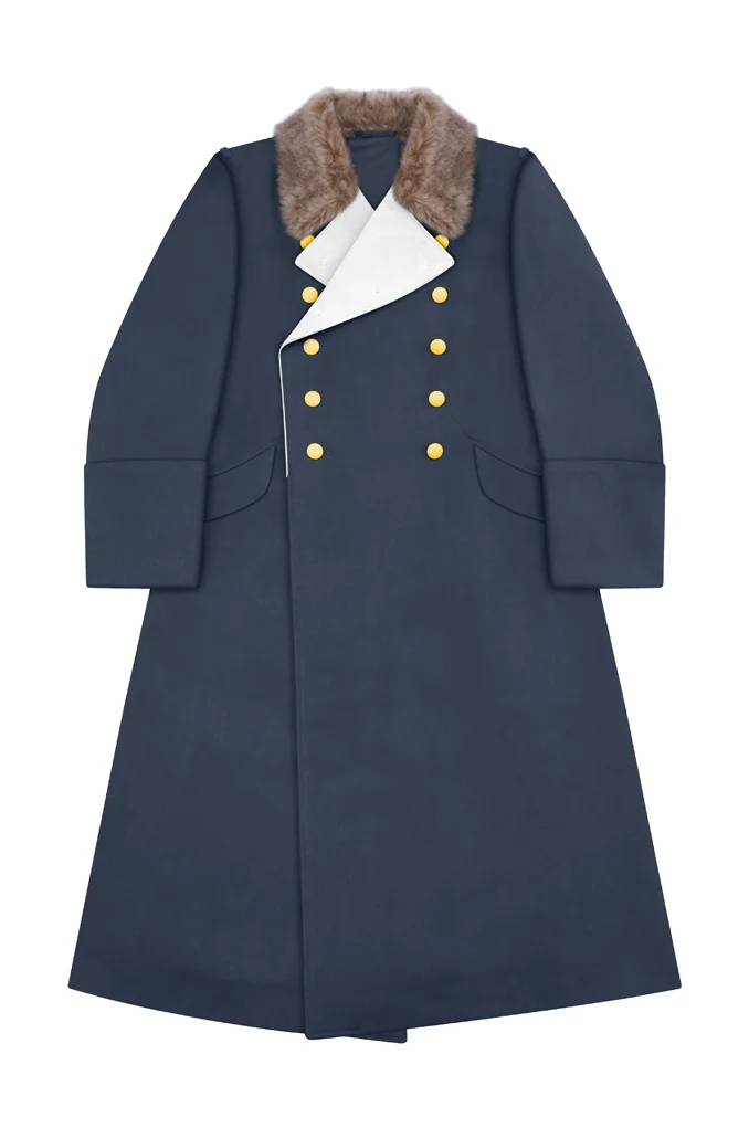   Luftwaffe German General Fur Collar Gabardine Greatcoat German-Uniform