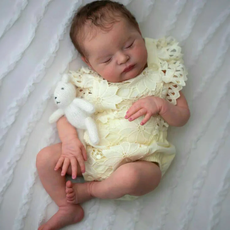 20" Handmade Lifelike Reborn Newborn Baby Painted Hair Girl Catera, Looks Really Cute with Heartbeat💖 & Sound🔊 Rebornartdoll® RSAW-Rebornartdoll®