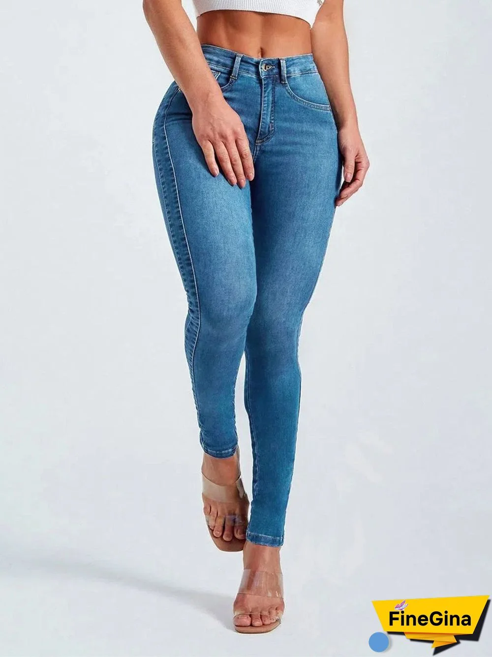 Women's Slim Fit Pencil Stretch High Waist Jeans Pants