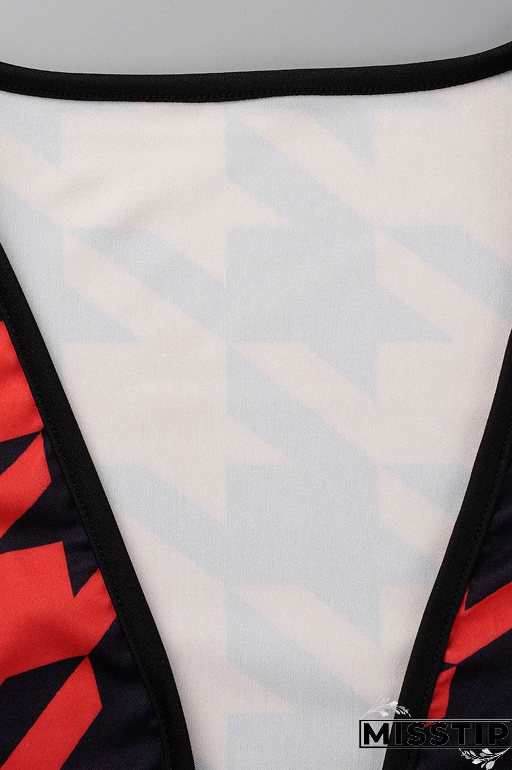 Red Casual Print Basic Half A Turtleneck Sleeveless Dress Plus Size Two Pieces