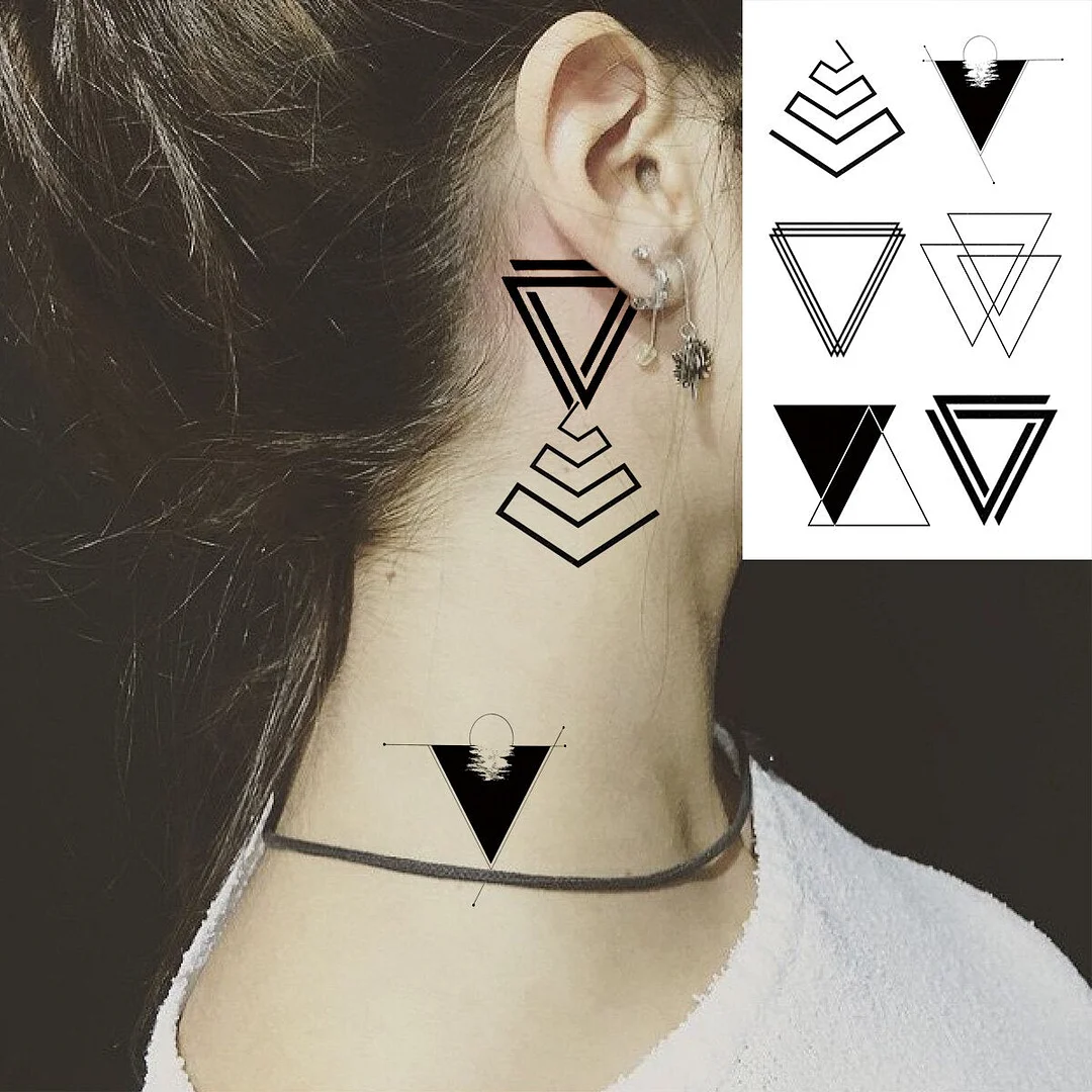 Black Round Totem Fashion Finger Temporary Tattoos For Women Men Universe Moon Realistic Fake Tattoo Waterproof Tatoos Sticker