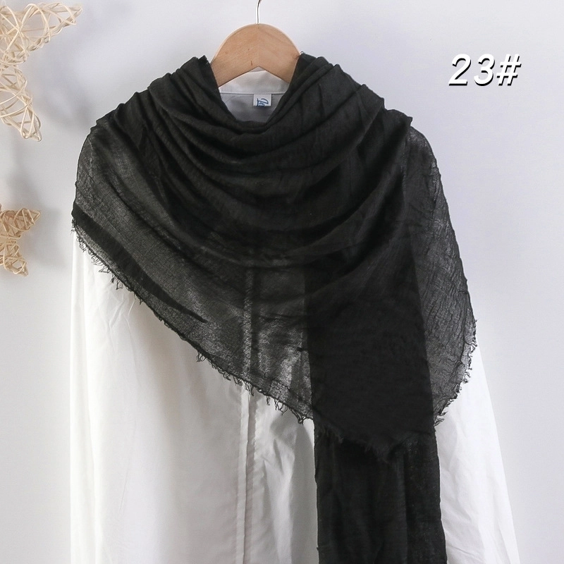 Women’s Elegant Basic Solid Color Cotton And Linen Scarf