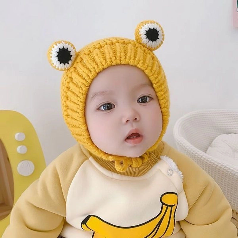 Baby Hat Autumn And Winter Boys And Girls Baby Knitted Wool Hat Cute Super Cute Baby Big Eyes Pullover Cap Trendy