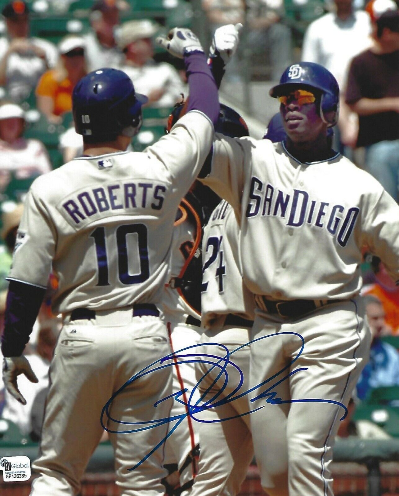 Mike Cameron Signed Padres Baseball 8x10 Photo Poster painting Autograph Picture w/ Dave Roberts