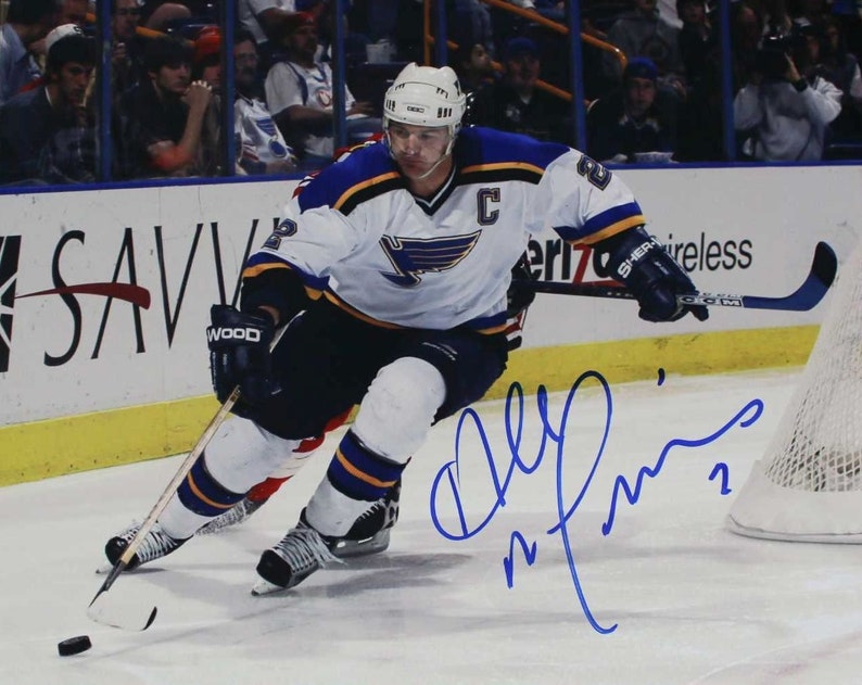 Al MacInnis Signed Autographed Glossy 11x14 Photo Poster painting - St. Louis Blues