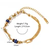 Chic Golden Stainless Steel Pearl Zircon Bracelets