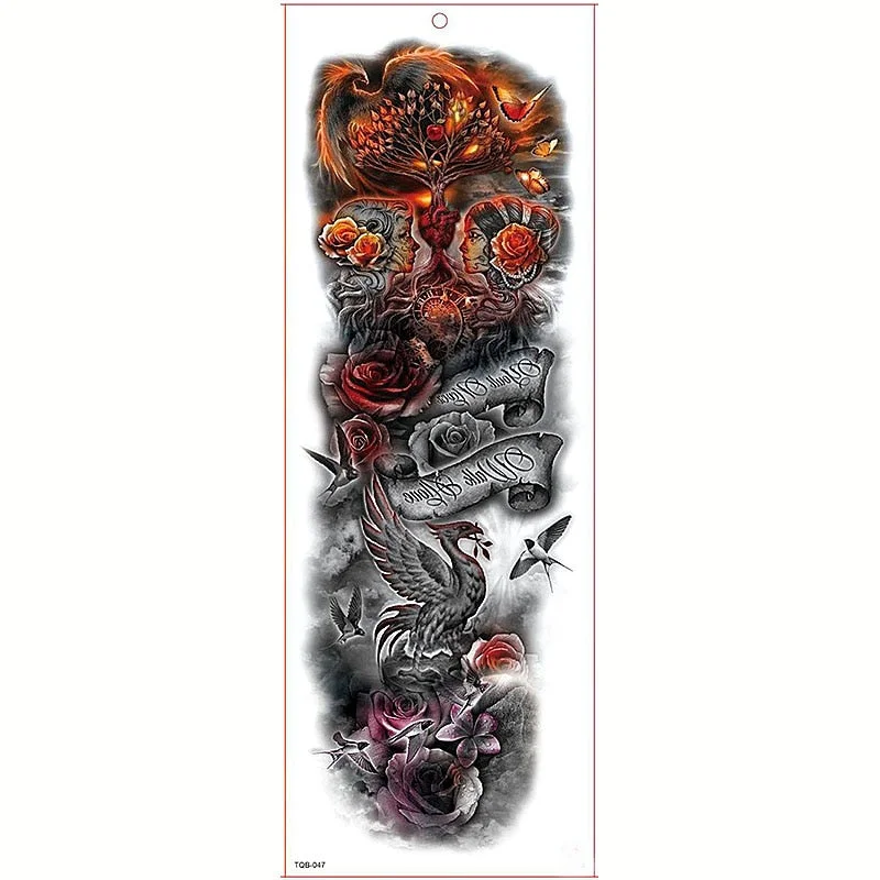 Large Arm Sleeve Tattoo Waterproof Temporary Tattoo Sticker Tiger Butterfly Men Full Flower Tatoo Body Art Tattoo Girl